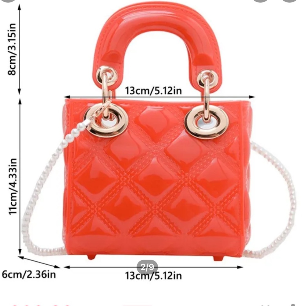 Pearl Strap Mini Jelly Pink Bag - Picture 2 of 3
